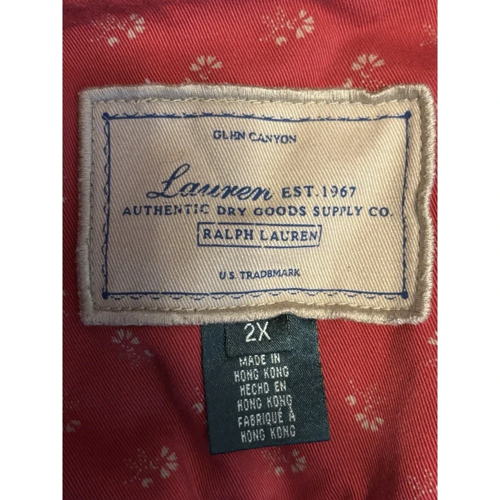 Womens' Vintage Ralph‎ Lauren  Dry Goods XXL Red Floral Jean Denim Jacket 2XL - Picture 3 of 5